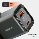 Porodo Dual-Port | Digital Display Quick Charger C to C Cable - Black