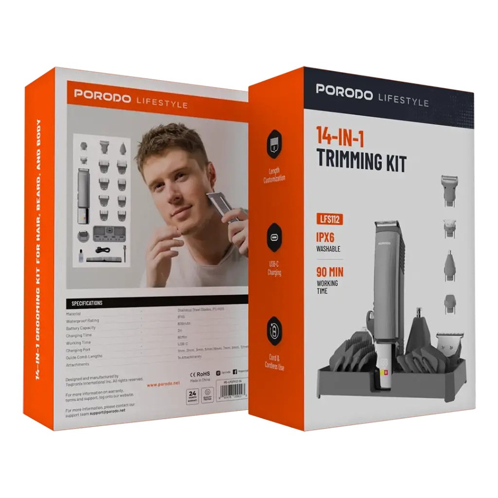 Porodo Lifestyle 14-IN-1 Trimming Kit - Silver