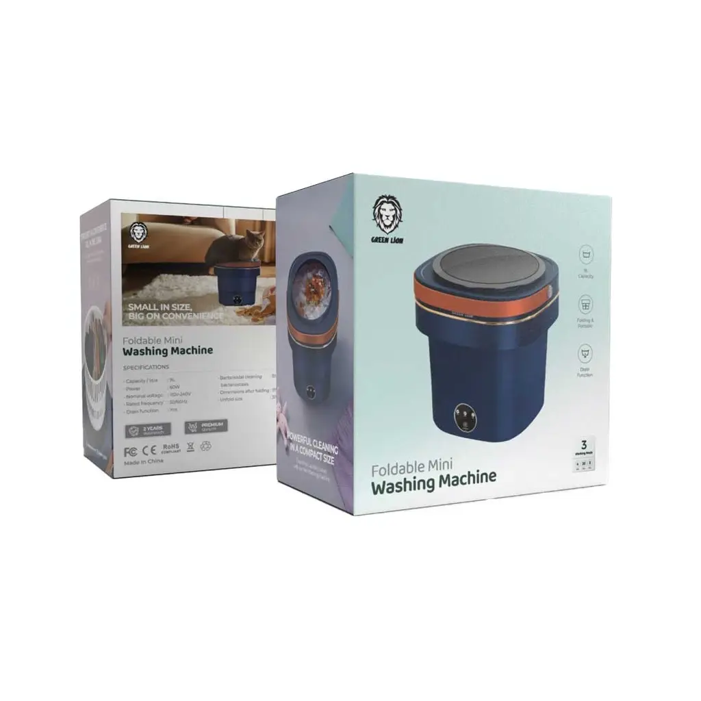 Green Lion Foldable Mini Washing Machine 9L 60W - Blue.webp