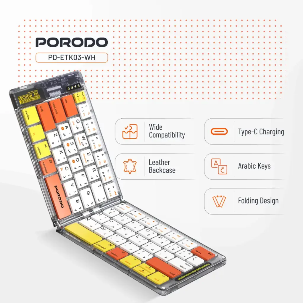Porodo Crystal Shell Wireless Keyboard