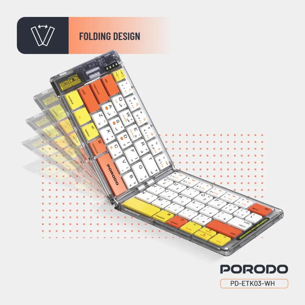 Porodo Crystal Shell Wireless Keyboard