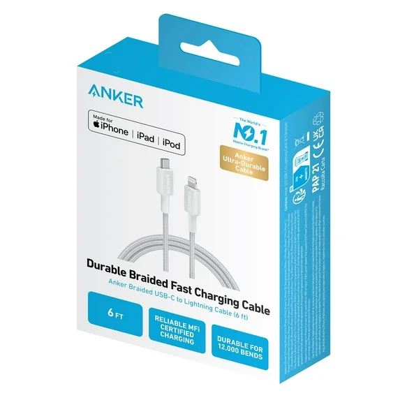Anker 322 Usb-C To Lightning Cable 6FT Braided