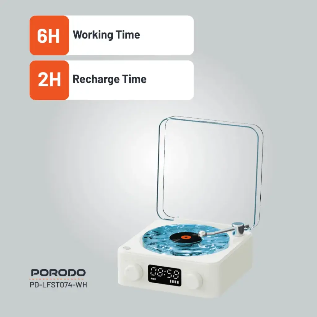 Porodo Lifestyle White Noise Portable Speaker - White