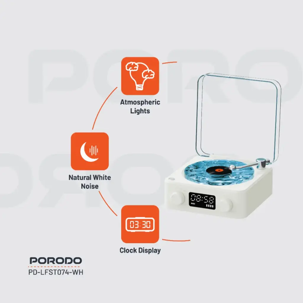 Porodo Lifestyle White Noise Portable Speaker - White