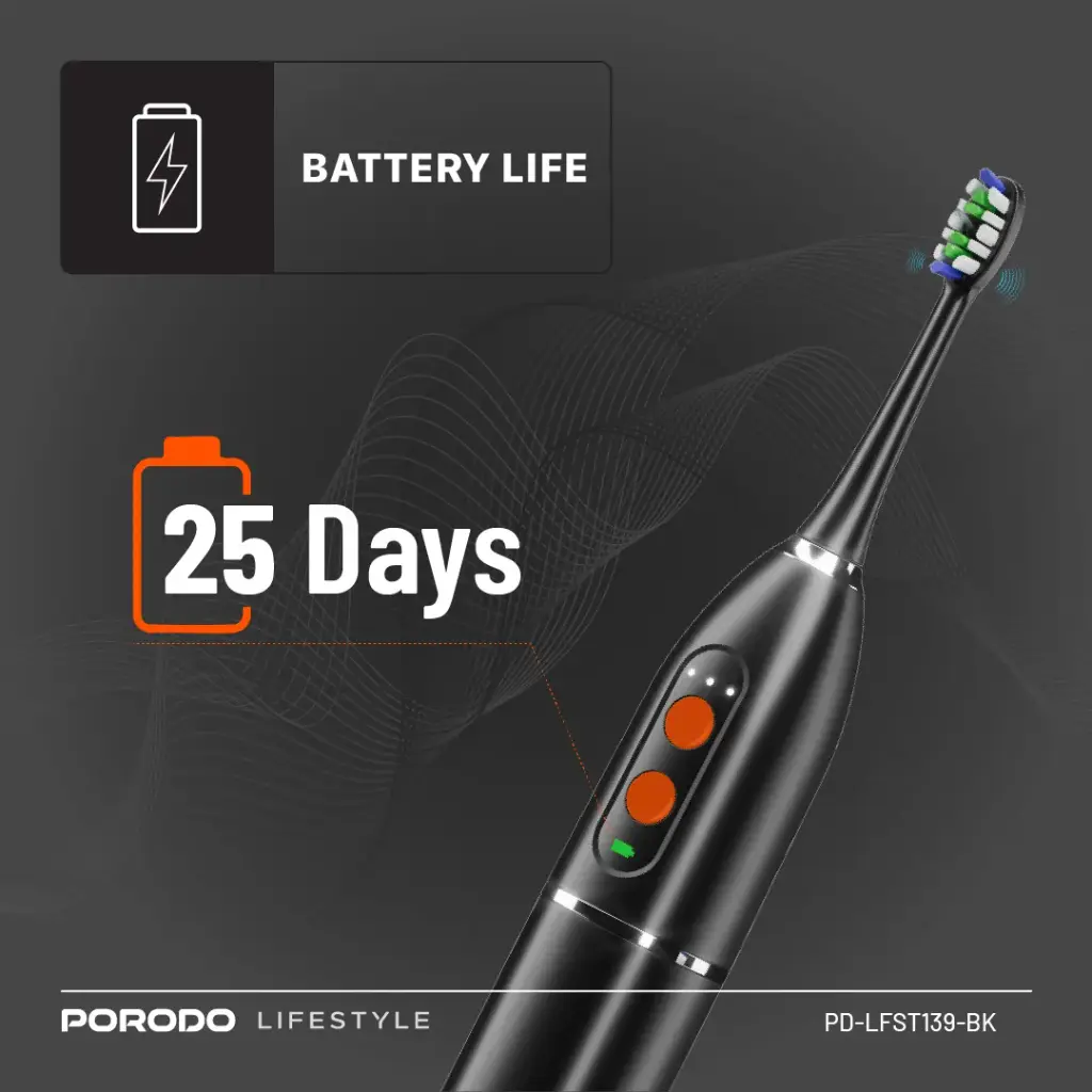 Porodo Lifestyle Water Floss & Sonic Electric Toothbrush -Black