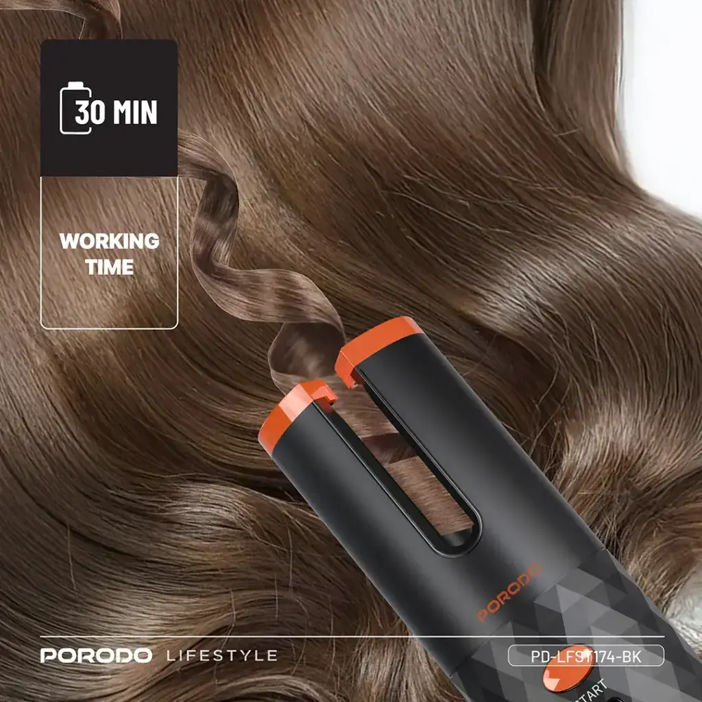 Porodo Lifestyle Automatic Hair Curler - Black (3).webp