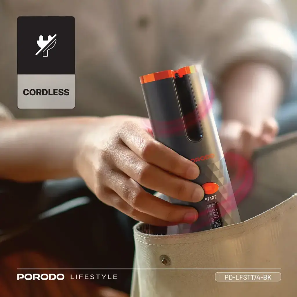 Porodo Lifestyle Automatic Hair Curler - Black (5).webp