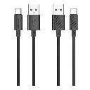 [PB-3AACC-BK] Porodo Blue 3A USB A to Type C PVC Cable 1.2M - Black.webp