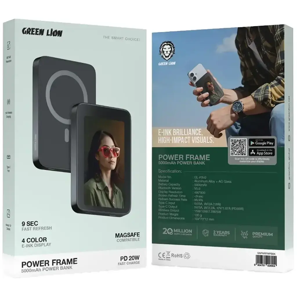 Green Lion Power Frame 5000mAh Power Bank PD 20W3.webp