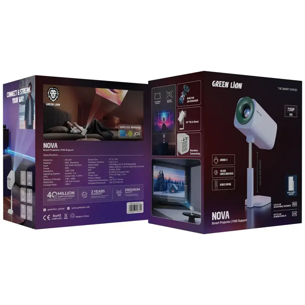Green Lion Nova Smart Projector with FHD Support - White5.webp