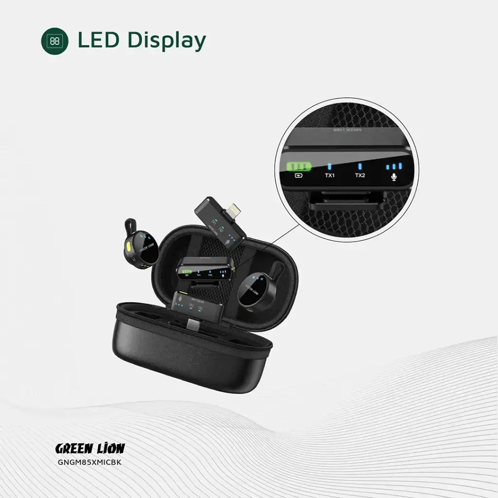 Green Lion GM-85X 3 In 1 Wireless Microphone - Black (2).webp