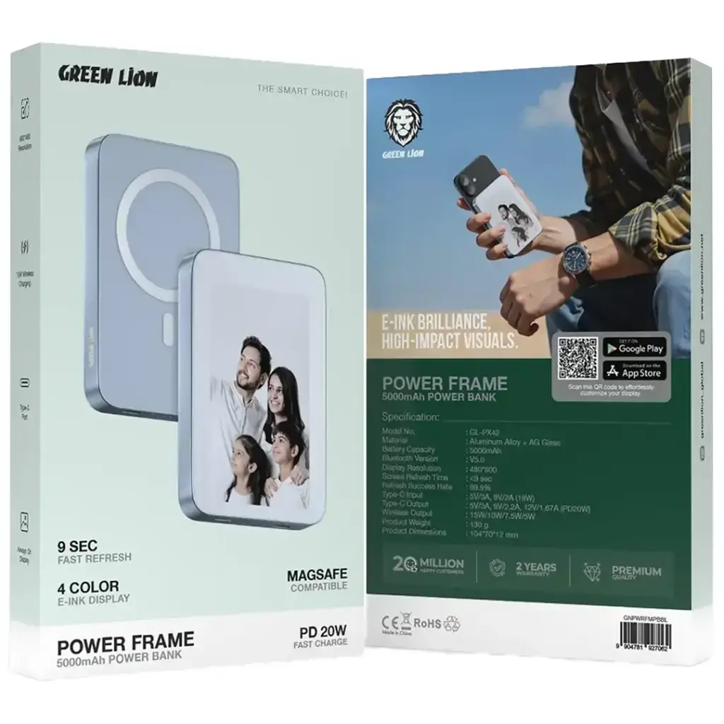 Green Lion Power Frame 5000mAh Power Bank PD 20W555.webp