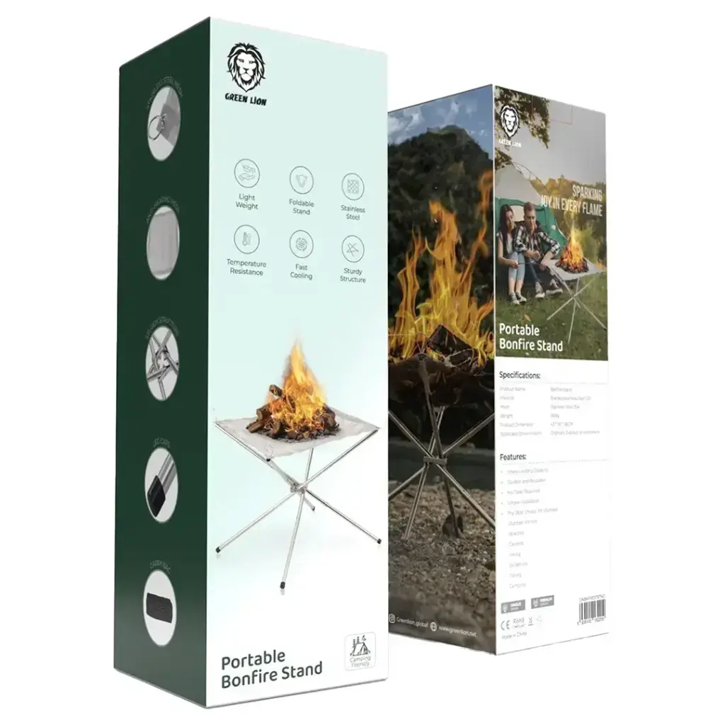 Green Lion Portable Bonfire Stainless Steel Stand.webp