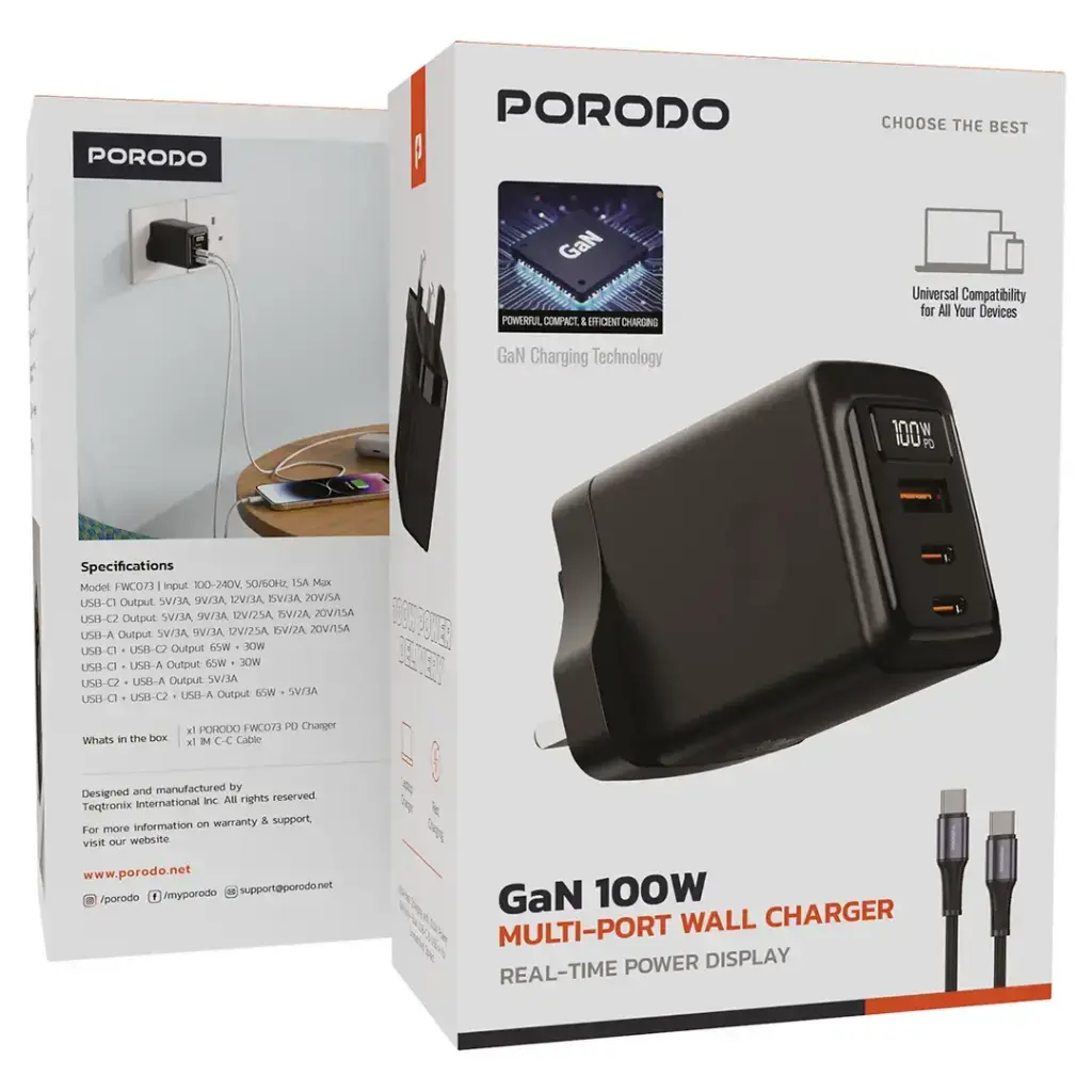 Porodo GaN 100W Multi-Port Wall Charger (5).webp