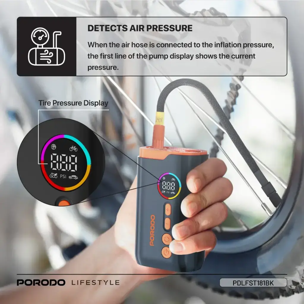 Porodo Lifestyle Electric Air Inflator - Black (4).webp