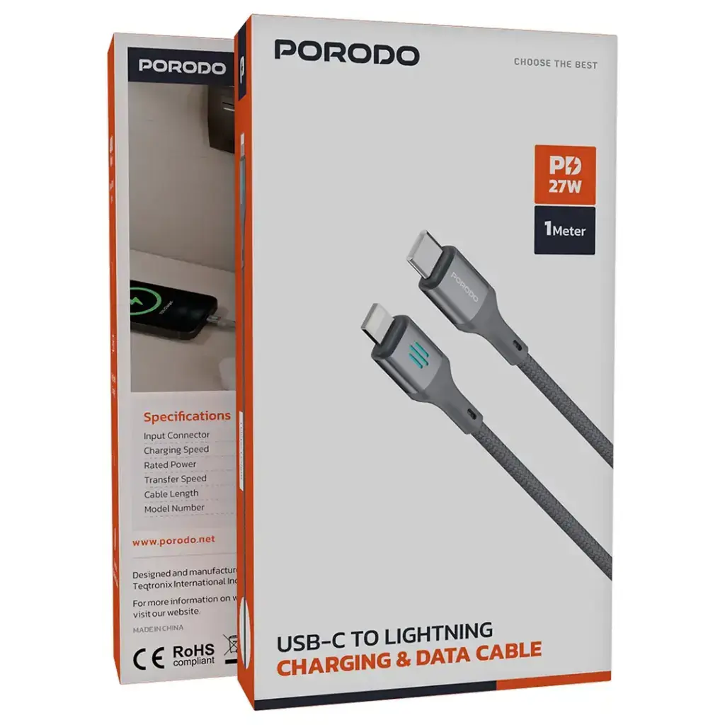 Porodo USB-C To Lightning Charging & Data Cable PD 27 (3).webp