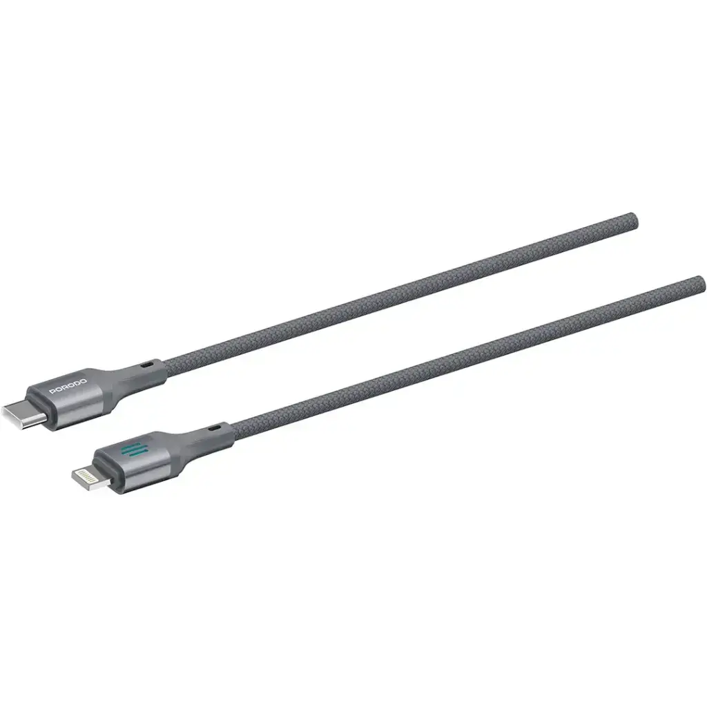 Porodo USB-C To Lightning Charging & Data Cable PD 27W gy.webp