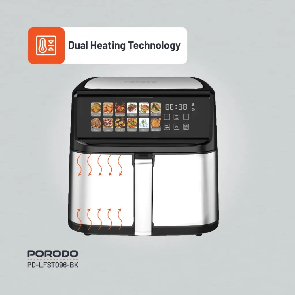 Porodo Lifestyle Large Capacity Air Fryer - Black (5).webp