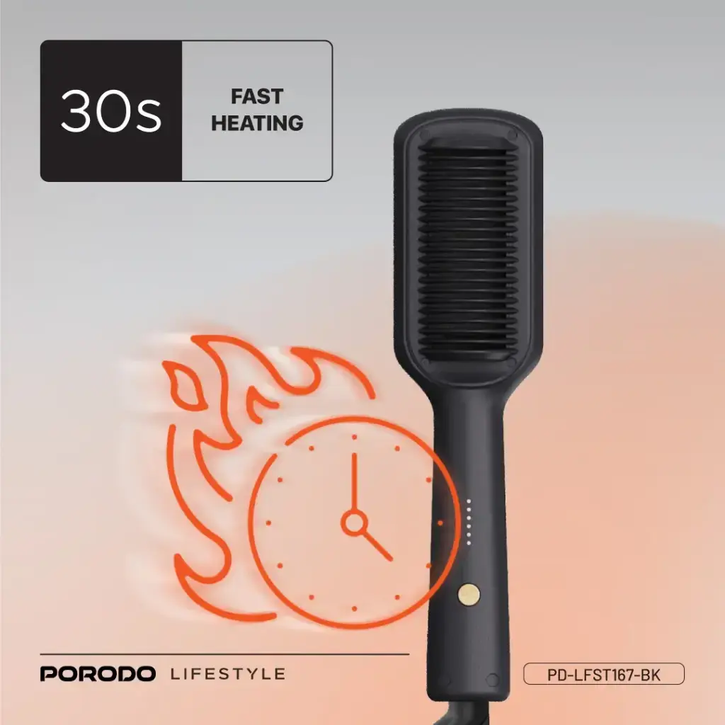 Porodo Lifestyle Electric Heated Hair Straightener Comb -.webp