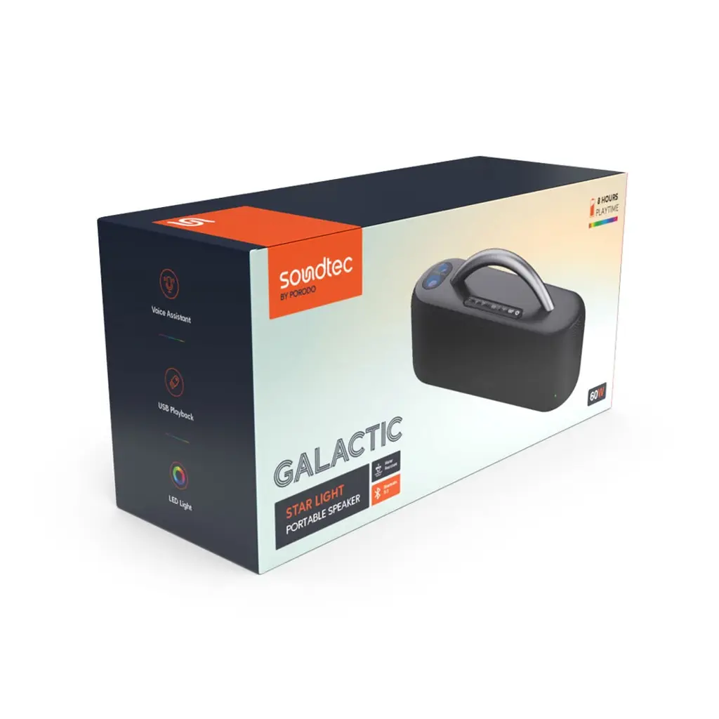 Porodo Soundtec Star Light Portable Speaker - Black (1).webp