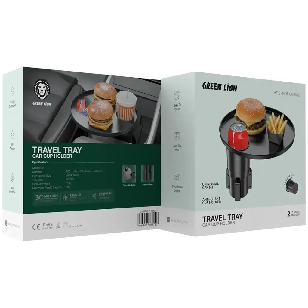 Green Lion Travel Tray Car Cup Holder - Black2.webp