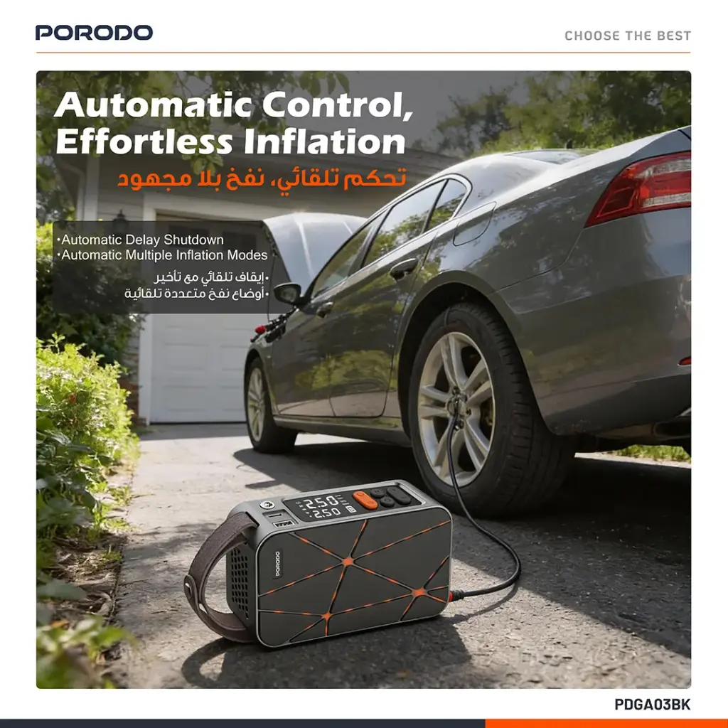 Porodo Flator 4000mAh Car Tire Inflator with Pressure Display (2).webp
