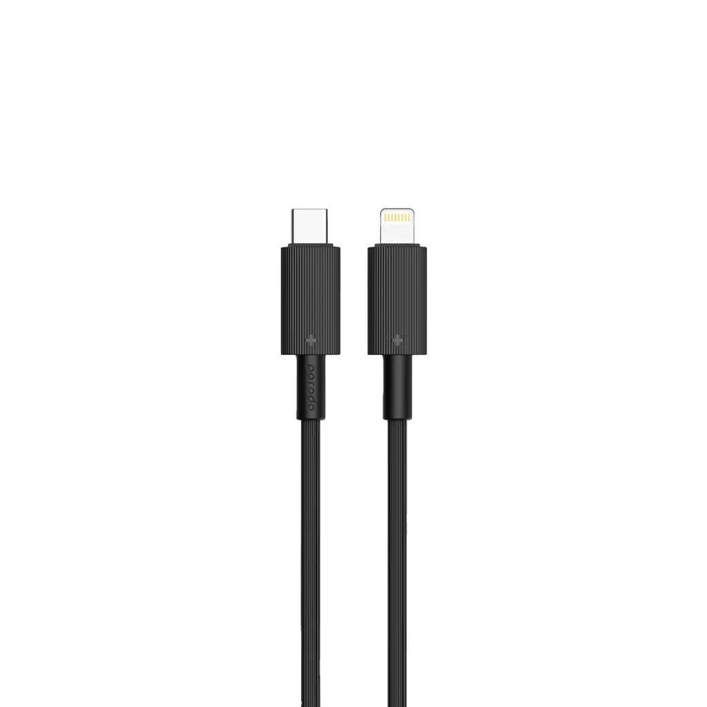 Porodo USB-C Power Delivery Wall Charger with Lightning Cable - Black (1).webp