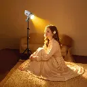 Porodo Adjustable LED Video Spotlight with Remote - White (1).webp