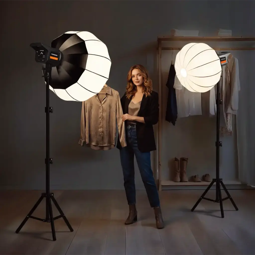 Porodo Cannes Studio 100W Professional LED Photography Light with Remote - Black (2).webp