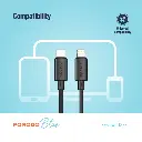 Porodo Blue 20W PD Type C to Lightning PVC Cable 1.2M - Black (3).webp