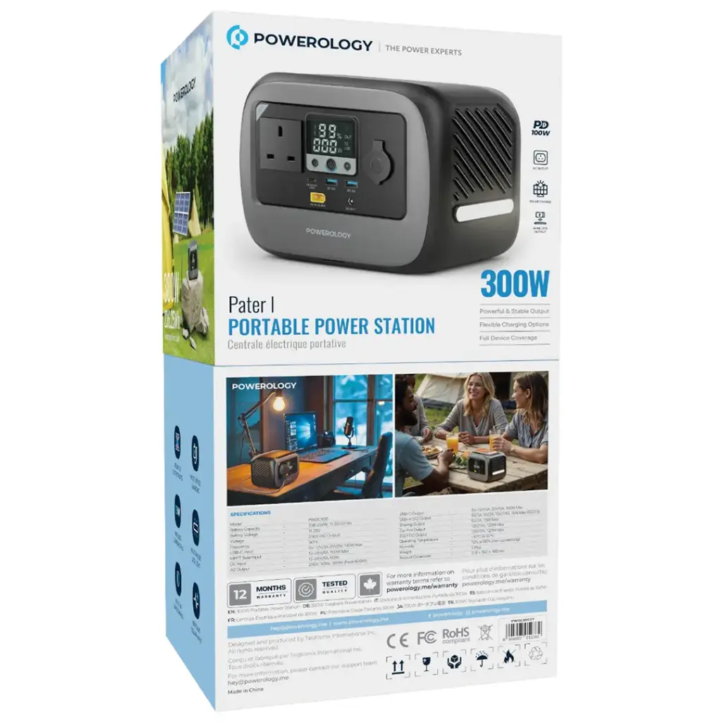 Powerology Pater I Portable Power Station 300W - Gray99.webp