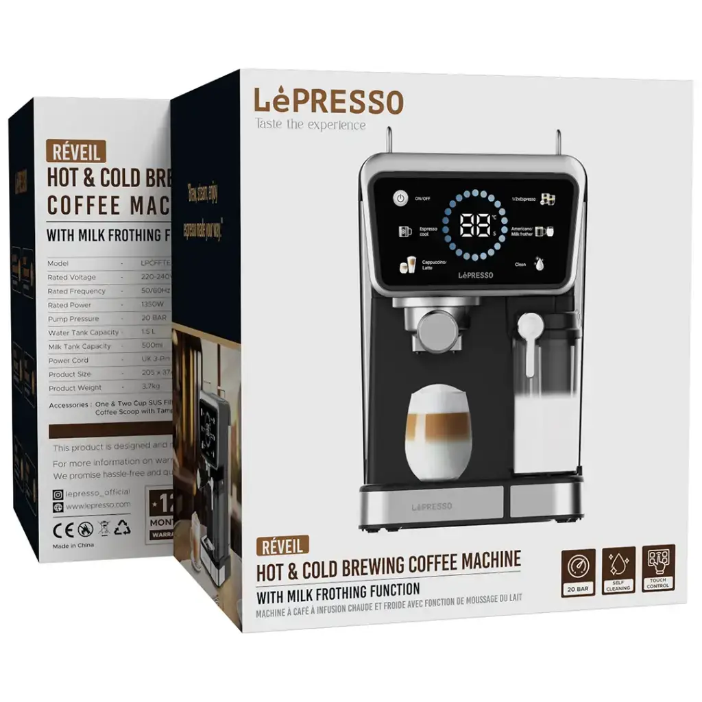 LePresso Réveil Hot & Cold Brewing Coffee Machine - Black.webp