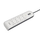 Belkin 8-Outlet Surge Protector with USB Charging, 2m – White – view 4
