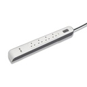 Belkin 4-Outlet Surge Protector with USB Charging, 2m – White – view 3