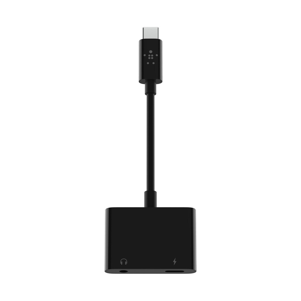 Belkin RockStar 3.5mm Audio + USB-C Charge Adapter – Black – view 2
