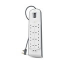 Belkin 8-Outlet Surge Protector with USB Charging, 2m – White – view 4