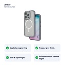 Levelo Rouge MagSafe Case for iPhone 15 Pro Max – Grey – key features