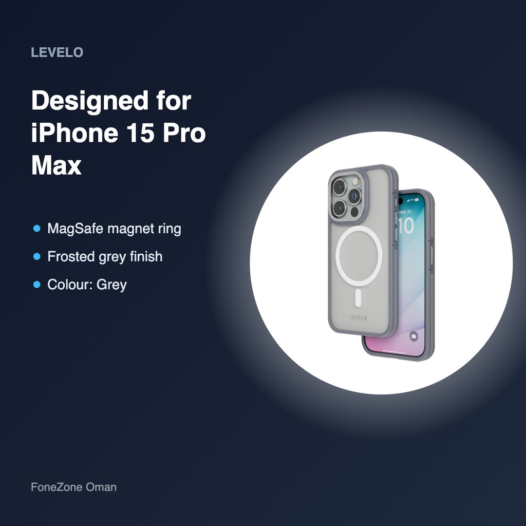 Levelo Rouge MagSafe Case for iPhone 15 Pro Max – Grey – compatibility