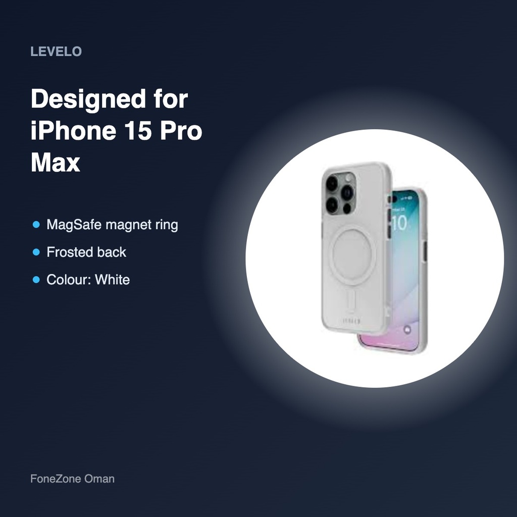 Levelo Solo MagSafe Case for iPhone 15 Pro Max – White – compatibility