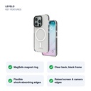 Levelo Flexiguard MagSafe Clear Case for iPhone 15 Pro Max – Black – key features