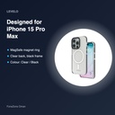 Levelo Flexiguard MagSafe Clear Case for iPhone 15 Pro Max – Black – compatibility