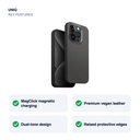 Uniq Lyden DS Hybrid MagClick Case for iPhone 15 Pro – Rhino Grey/Black – key features