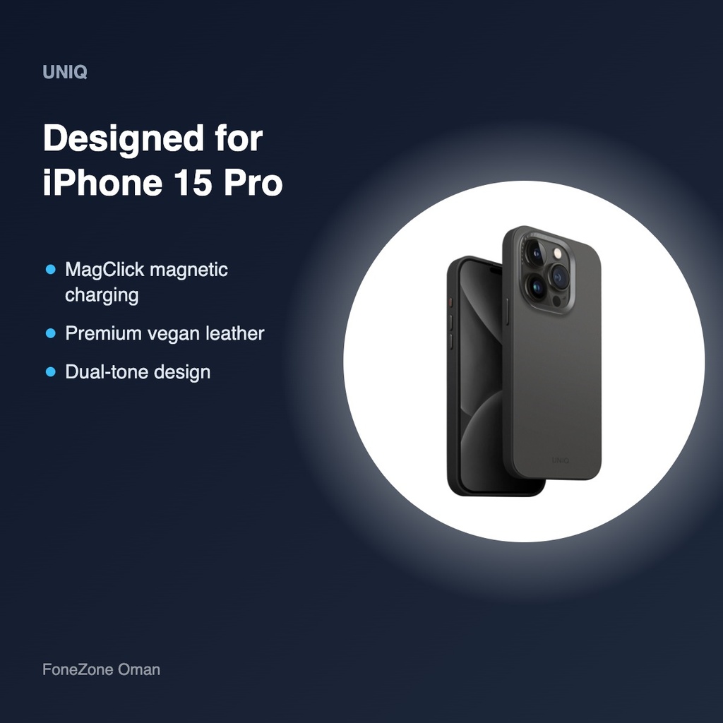 Uniq Lyden DS Hybrid MagClick Case for iPhone 15 Pro – Rhino Grey/Black – compatibility