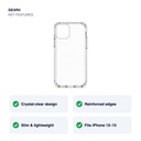 Gear4 Crystal Palace Clear Case for iPhone 12 / 13 / 14 / 15 Series – key features