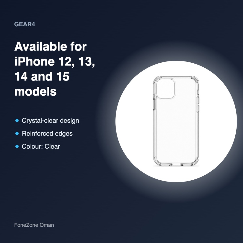 Gear4 Crystal Palace Clear Case for iPhone 12 / 13 / 14 / 15 Series – compatibility