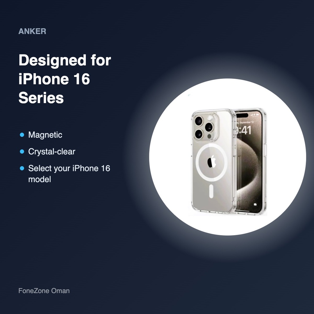 Anker Magnetic Clear Case for iPhone 16 Series – Clear – compatibility