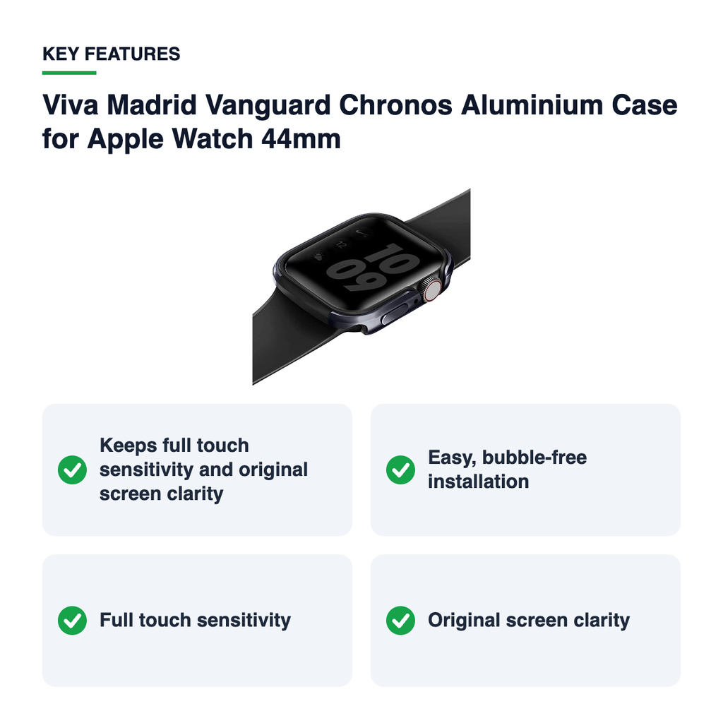 Key features – Viva Madrid Vanguard Chronos Aluminium Case for Apple Watch 44mm