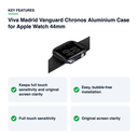 Key features – Viva Madrid Vanguard Chronos Aluminium Case for Apple Watch 44mm