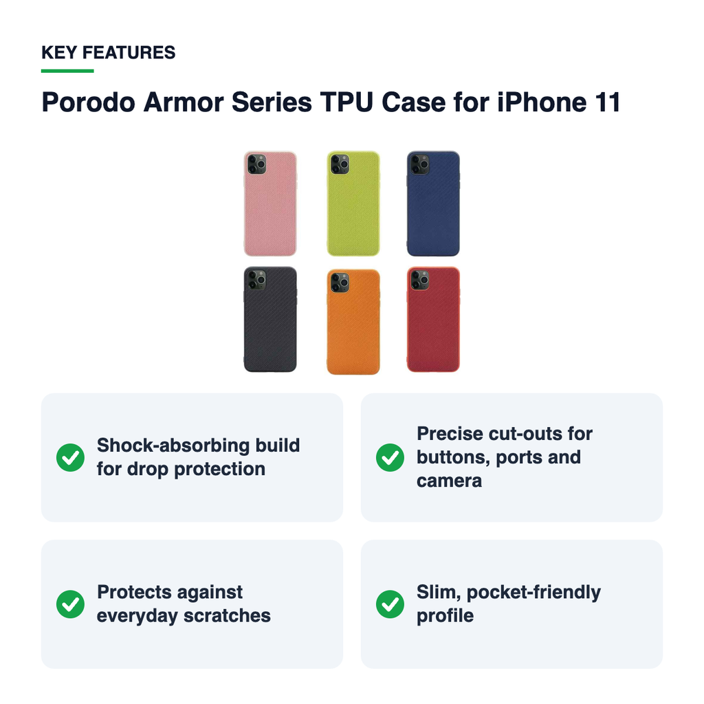 Key features – Porodo Armor Series TPU Case for iPhone 11