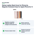 Key features – Remax Leather Back Cover for iPhone 6s, Magnetic Kickstand Case for Apple iPhone